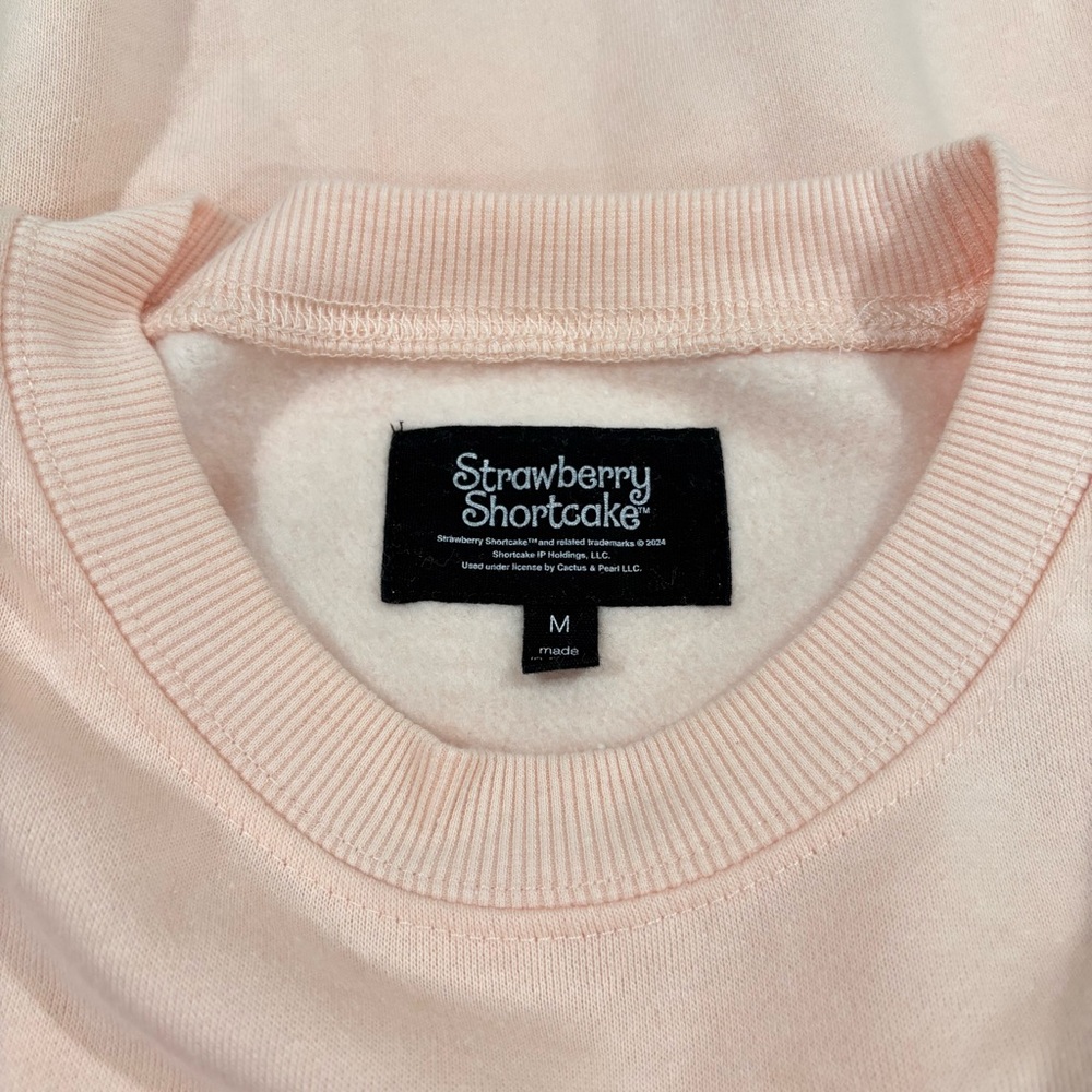 Strawberry Shortcake Berry Christmas Pink Crew Neck Soft Pastel Size M Graphic - Picture 4 of 10